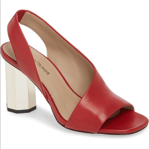DONALD PLINER Red Leather Mirror Heels - Picture 3 of 3